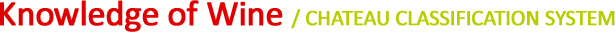 Knowledge of Wine | Chateau Classification System